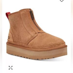 Ugg Neumel Zip Platform Booties - Size 9 / Chestnut